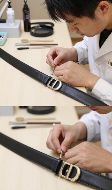 dior迪奥腰带皮带剪短打孔维修修复翻新_迪奥皮带头拆卸视频_迪奥皮带怎么剪短