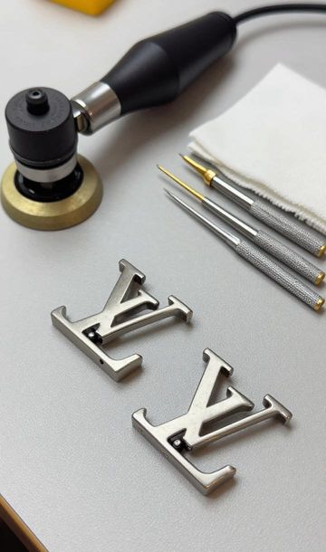 LV腰带皮带扣头维修修复翻新抛光打磨镀金_皮带怎么抛光打磨_皮带头翻新抛光