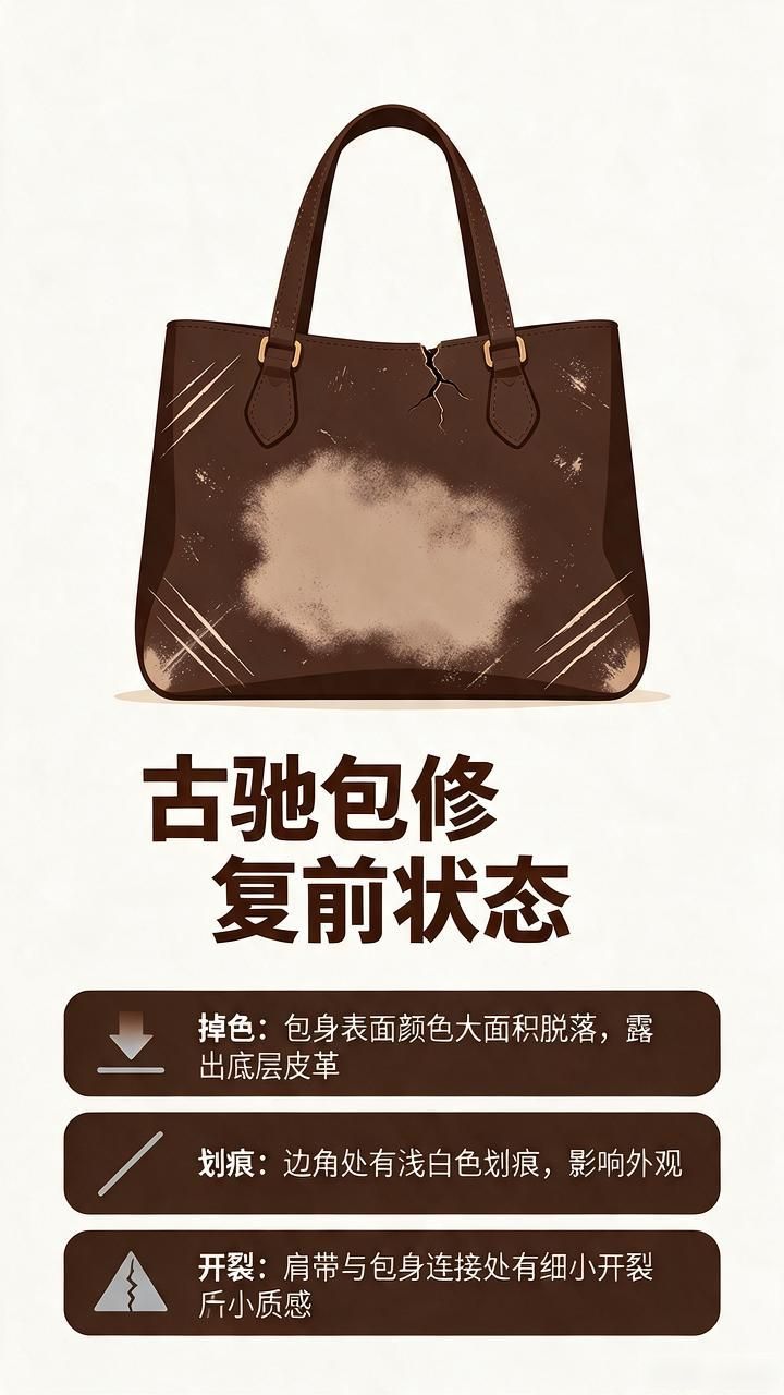 古驰皮具损伤修复步骤_古驰箱包改色翻新工艺_GUCCI古驰包包改色翻新维修