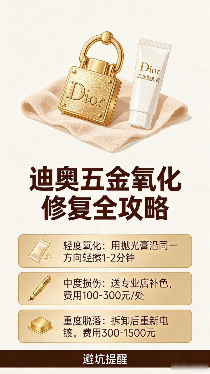 DIOR锁扣抛光翻新_DIOR迪奥包包五金抛光镀金修复翻新维修_DIOR包包五金修复